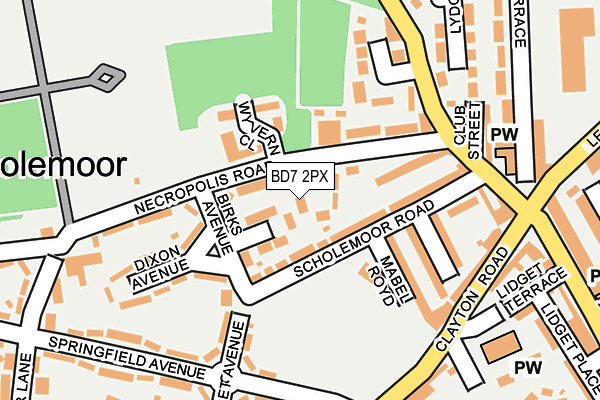 BD7 2PX map - OS OpenMap – Local (Ordnance Survey)