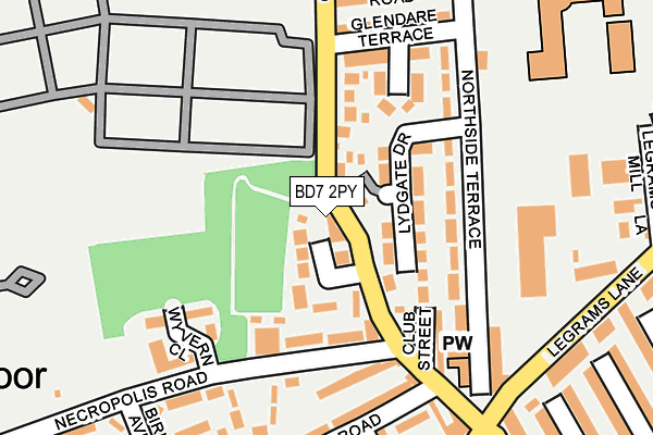 BD7 2PY map - OS OpenMap – Local (Ordnance Survey)