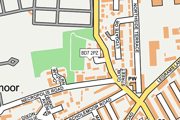 BD7 2PZ map - OS OpenMap – Local (Ordnance Survey)