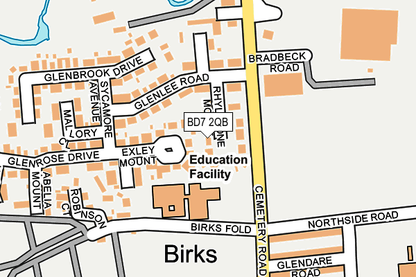 BD7 2QB map - OS OpenMap – Local (Ordnance Survey)