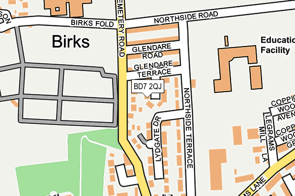 BD7 2QJ map - OS OpenMap – Local (Ordnance Survey)