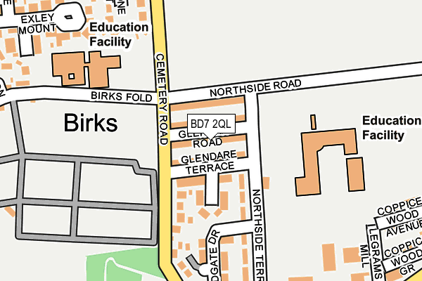 BD7 2QL map - OS OpenMap – Local (Ordnance Survey)