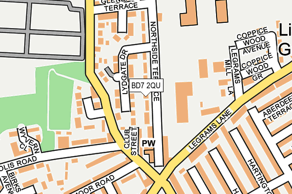 BD7 2QU map - OS OpenMap – Local (Ordnance Survey)