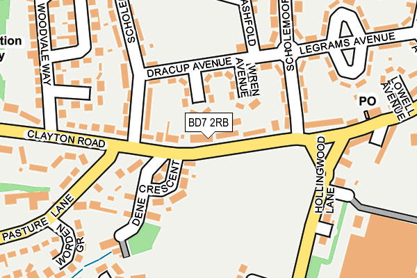 BD7 2RB map - OS OpenMap – Local (Ordnance Survey)