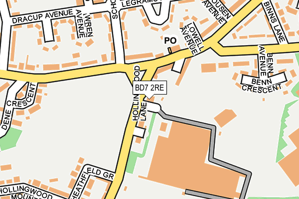 BD7 2RE map - OS OpenMap – Local (Ordnance Survey)