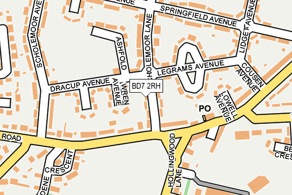 BD7 2RH map - OS OpenMap – Local (Ordnance Survey)