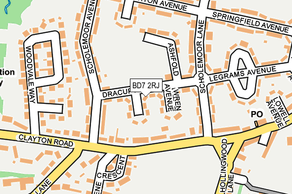 BD7 2RJ map - OS OpenMap – Local (Ordnance Survey)