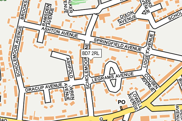 BD7 2RL map - OS OpenMap – Local (Ordnance Survey)