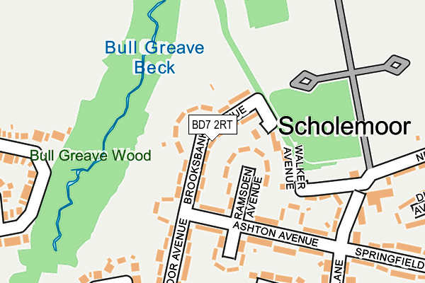 BD7 2RT map - OS OpenMap – Local (Ordnance Survey)