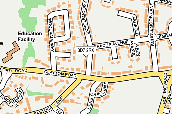 BD7 2RX map - OS OpenMap – Local (Ordnance Survey)