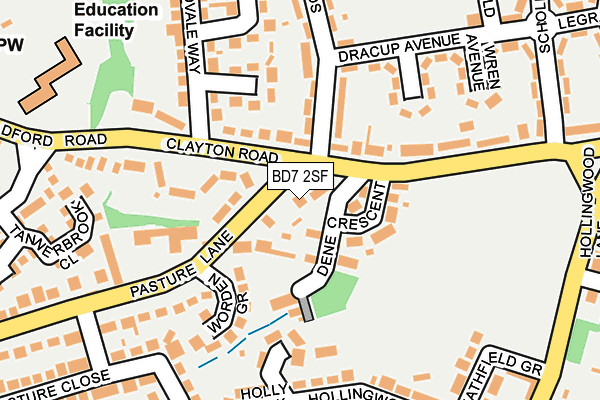 BD7 2SF map - OS OpenMap – Local (Ordnance Survey)