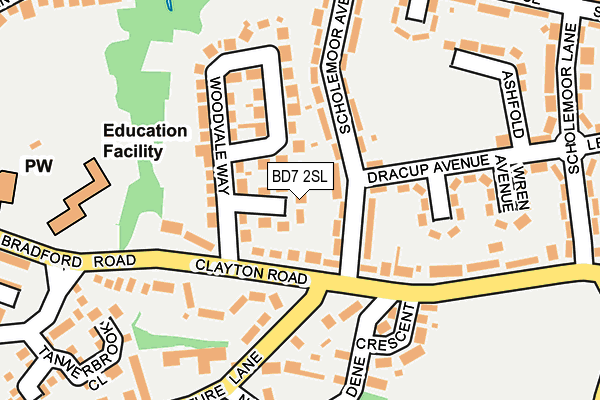 BD7 2SL map - OS OpenMap – Local (Ordnance Survey)