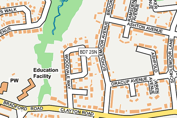 BD7 2SN map - OS OpenMap – Local (Ordnance Survey)