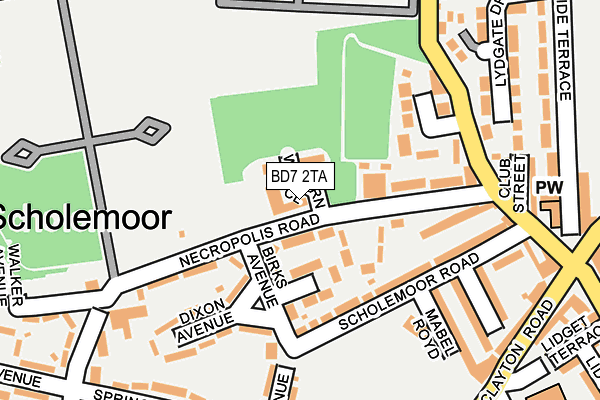 BD7 2TA map - OS OpenMap – Local (Ordnance Survey)