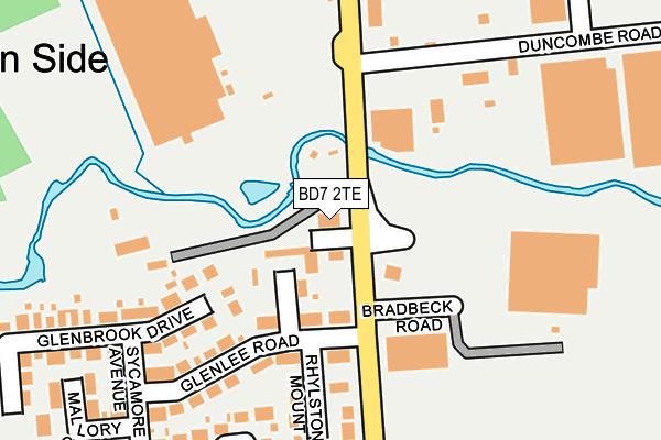 BD7 2TE map - OS OpenMap – Local (Ordnance Survey)