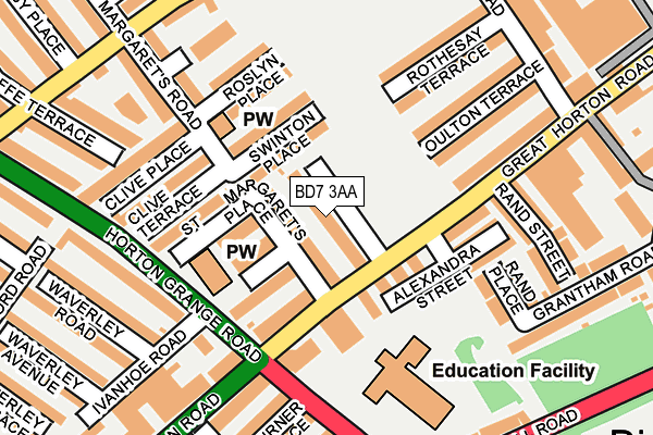 BD7 3AA map - OS OpenMap – Local (Ordnance Survey)