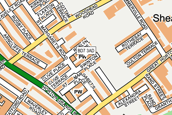 BD7 3AD map - OS OpenMap – Local (Ordnance Survey)