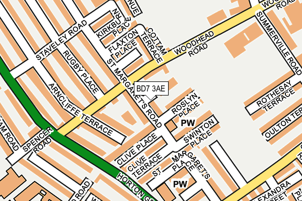 BD7 3AE map - OS OpenMap – Local (Ordnance Survey)