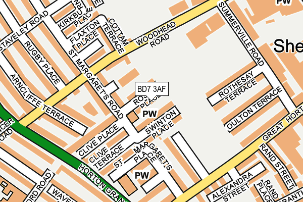 BD7 3AF map - OS OpenMap – Local (Ordnance Survey)