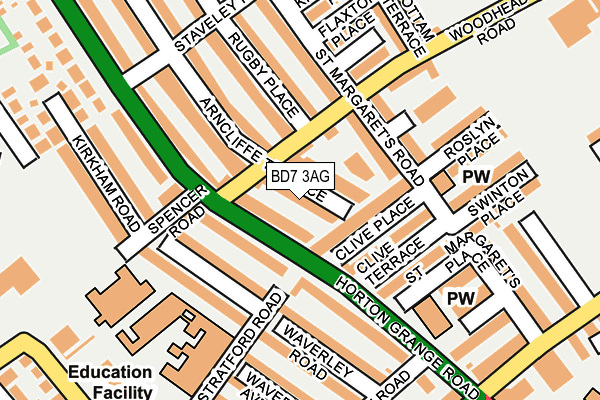 BD7 3AG map - OS OpenMap – Local (Ordnance Survey)