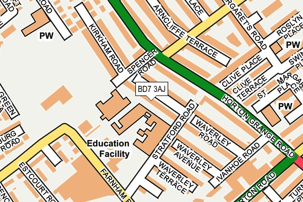 BD7 3AJ map - OS OpenMap – Local (Ordnance Survey)