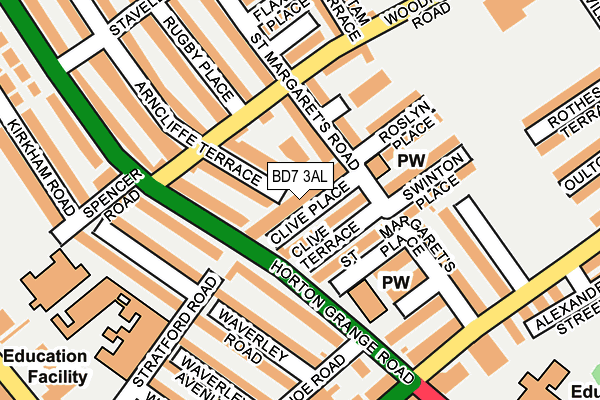 BD7 3AL map - OS OpenMap – Local (Ordnance Survey)