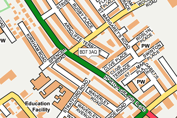 BD7 3AQ map - OS OpenMap – Local (Ordnance Survey)