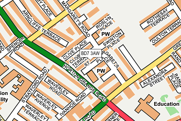 BD7 3AW map - OS OpenMap – Local (Ordnance Survey)