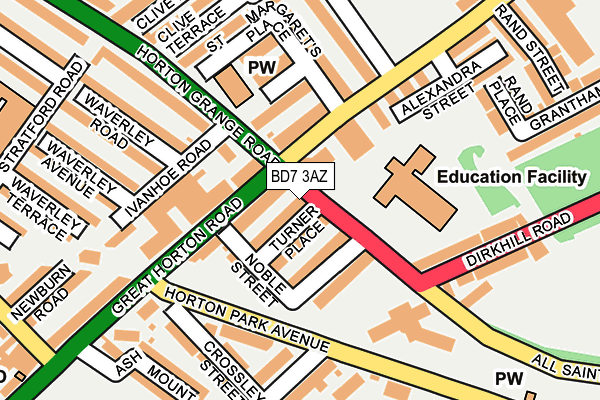 BD7 3AZ map - OS OpenMap – Local (Ordnance Survey)