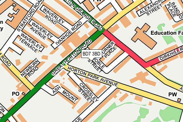 BD7 3BD map - OS OpenMap – Local (Ordnance Survey)