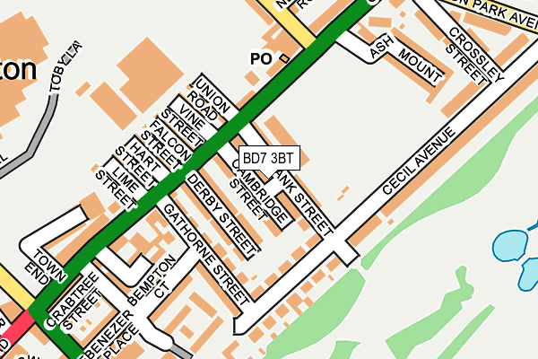 BD7 3BT map - OS OpenMap – Local (Ordnance Survey)