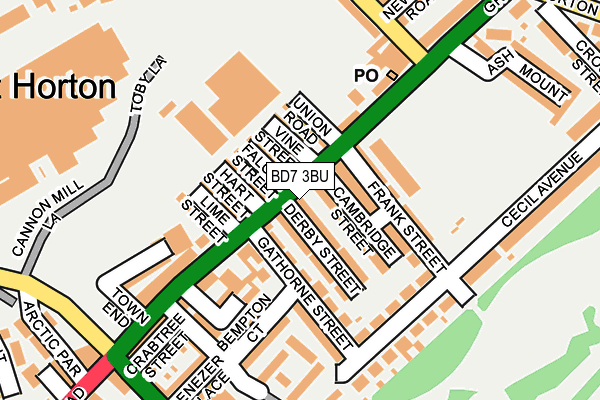 BD7 3BU map - OS OpenMap – Local (Ordnance Survey)