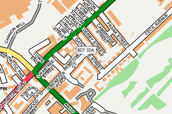 BD7 3DA map - OS OpenMap – Local (Ordnance Survey)