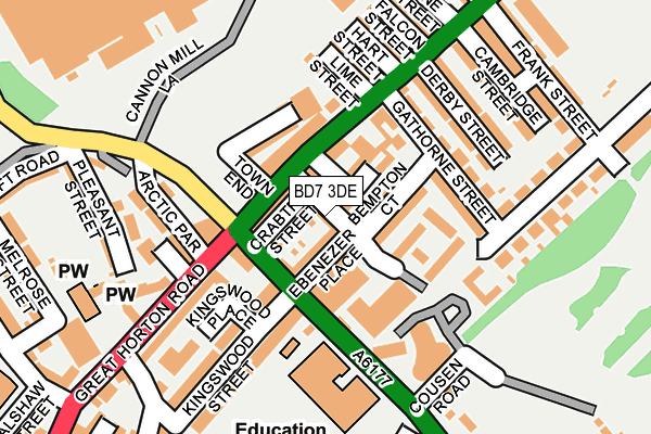 BD7 3DE map - OS OpenMap – Local (Ordnance Survey)