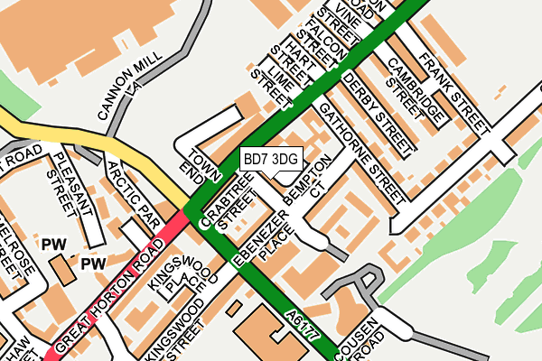 BD7 3DG map - OS OpenMap – Local (Ordnance Survey)