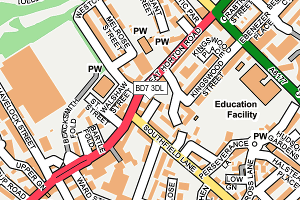 Map of BRADFORD LETTINGS LTD at local scale