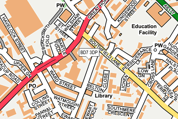 BD7 3DP map - OS OpenMap – Local (Ordnance Survey)