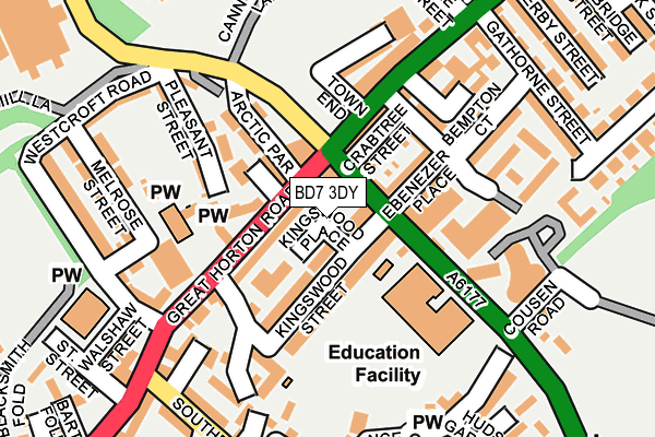 BD7 3DY map - OS OpenMap – Local (Ordnance Survey)