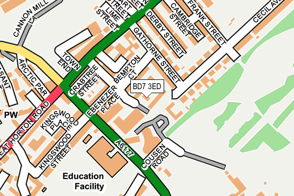 BD7 3ED map - OS OpenMap – Local (Ordnance Survey)