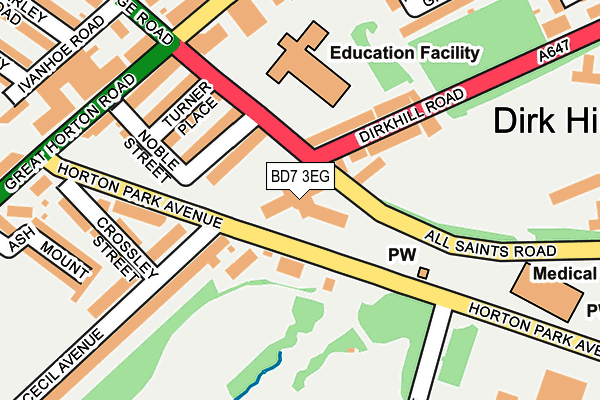 BD7 3EG map - OS OpenMap – Local (Ordnance Survey)