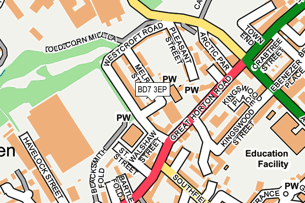 BD7 3EP map - OS OpenMap – Local (Ordnance Survey)