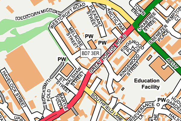 BD7 3ER map - OS OpenMap – Local (Ordnance Survey)