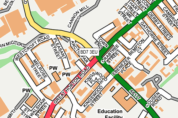 BD7 3EU map - OS OpenMap – Local (Ordnance Survey)