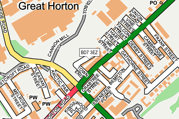 BD7 3EZ map - OS OpenMap – Local (Ordnance Survey)