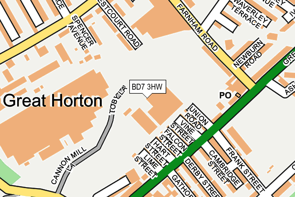 BD7 3HW map - OS OpenMap – Local (Ordnance Survey)