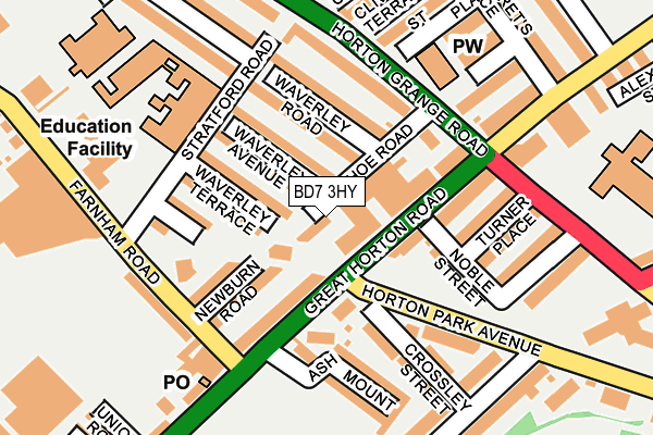 BD7 3HY map - OS OpenMap – Local (Ordnance Survey)