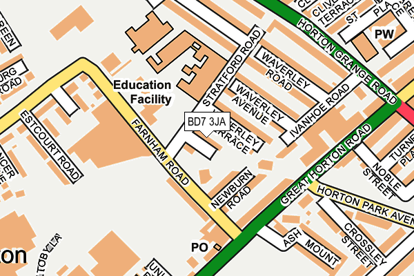 BD7 3JA map - OS OpenMap – Local (Ordnance Survey)