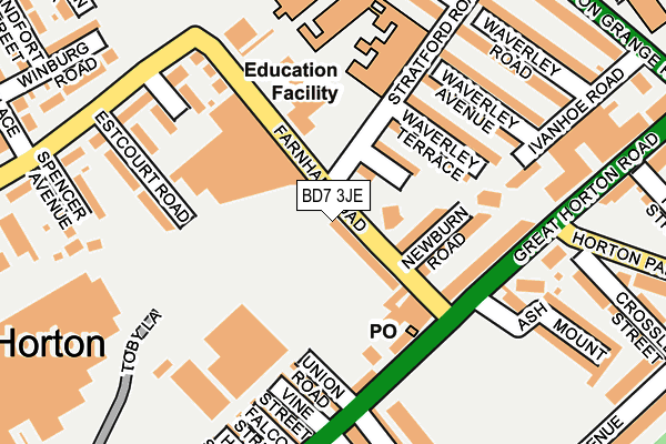 BD7 3JE map - OS OpenMap – Local (Ordnance Survey)