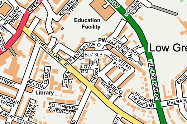 BD7 3LB map - OS OpenMap – Local (Ordnance Survey)
