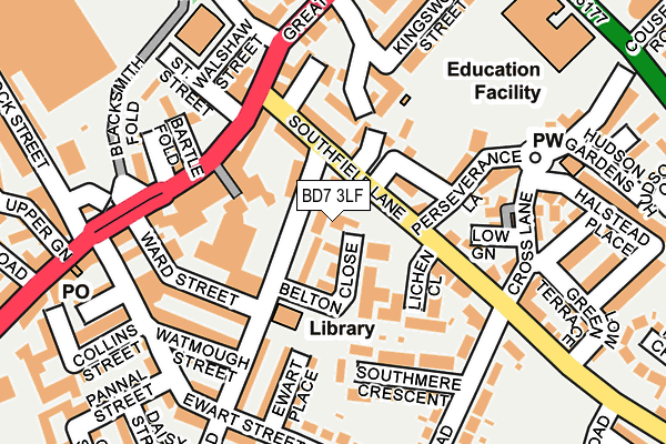 BD7 3LF map - OS OpenMap – Local (Ordnance Survey)